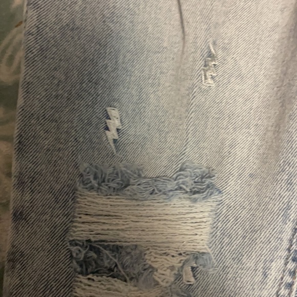 Light blue lightning bolt printed mom jeans - Picture 3 of 4
